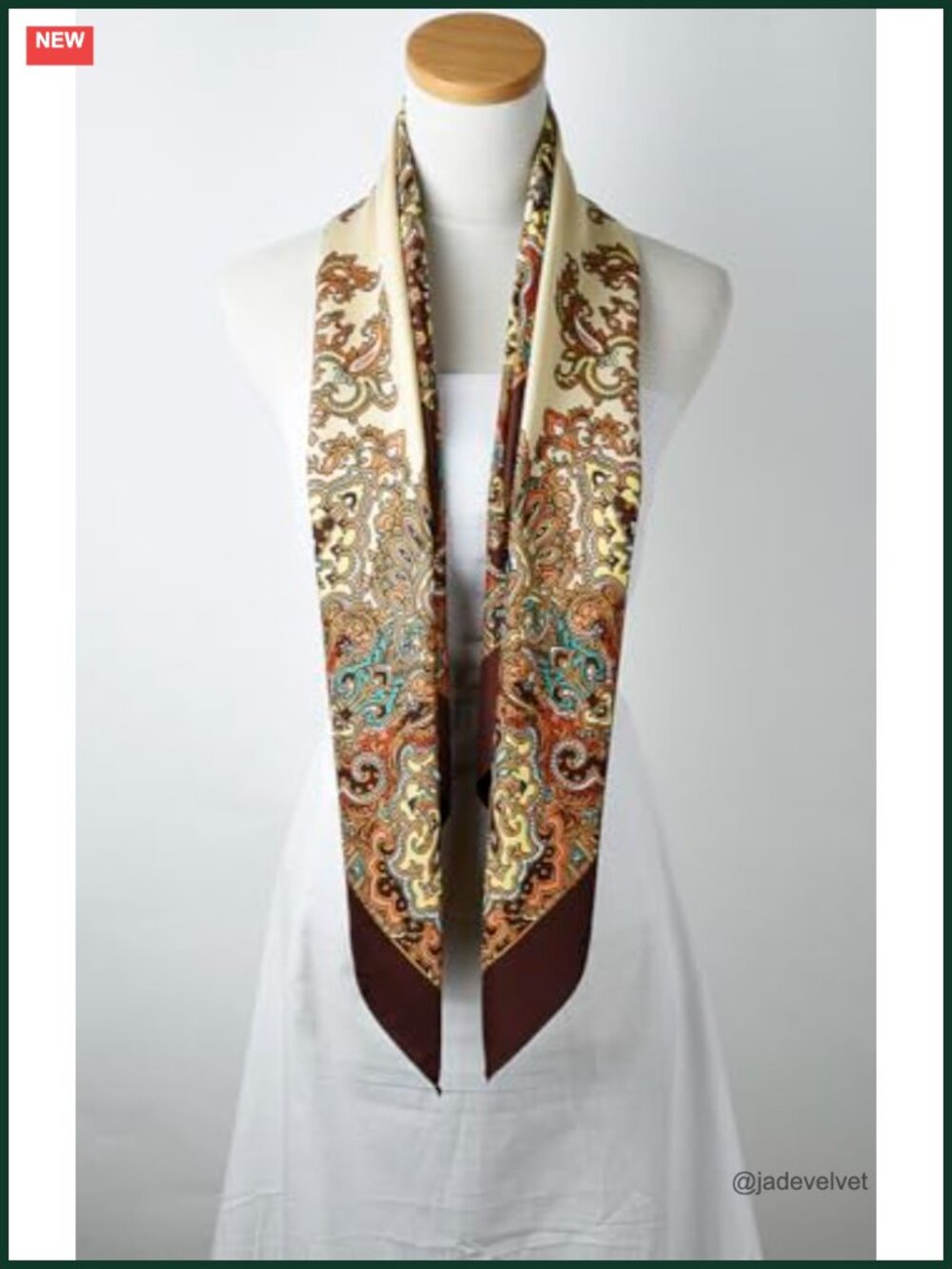 Oversized Silk-Feel Satin Square Scarf, Hair Wrap, Headband, Bandana, Neckwear - Picture 3 of 6
